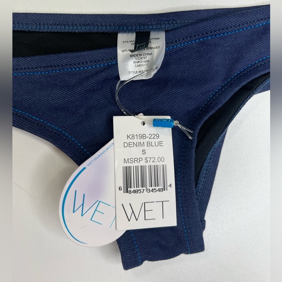 WET Swimwear Bikini Set in Denim Blue New With Tags Size Small - Picture 6 of 16